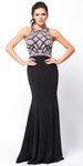 Main image of Sleeveless Beaded Top High Neck Long Prom Dress