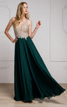 Main image of Sequined Plunging Neckine Prom Gown