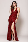 Main image of Halter Neck High Slit Prom Gown