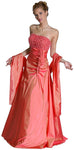 Main image of Off Shouldered Miniature Flower Taffeta Prom Dress