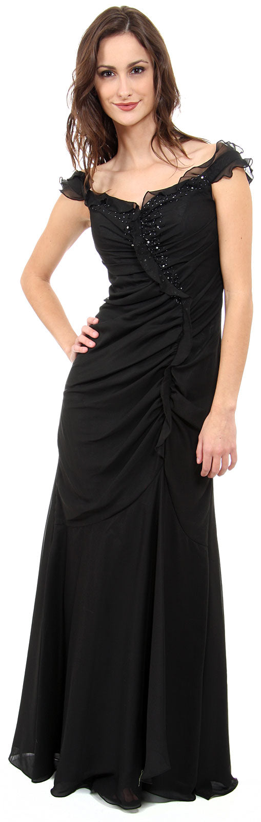 Main image of Ruffle Beaded Formal Dress